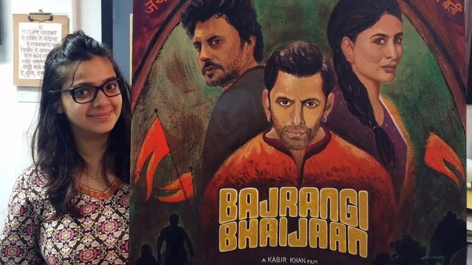 Salman Khan meets the fan who painted the poster of his forthcoming film Bajrangi Bhaijaan!